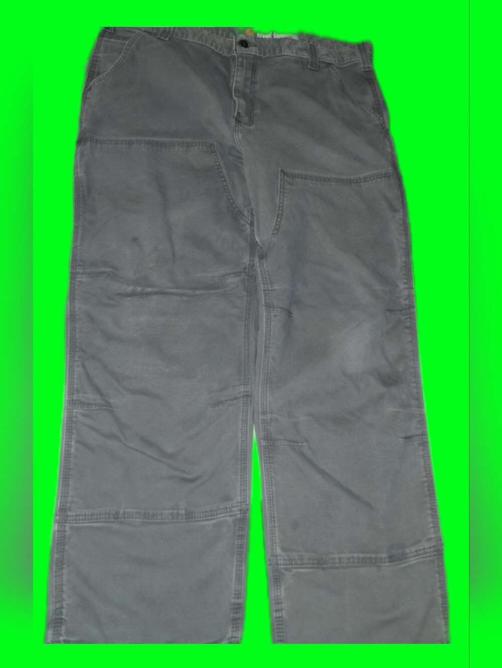 Carhartt Relaxed Fit Double Knee Carpenter Pants 40x30 Gray Canvas Workwear GC